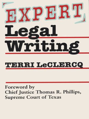 cover image of Expert Legal Writing